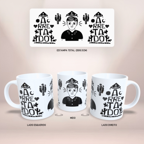 Arte Nordestina “Arretado” para Caneca em PNG e CDR