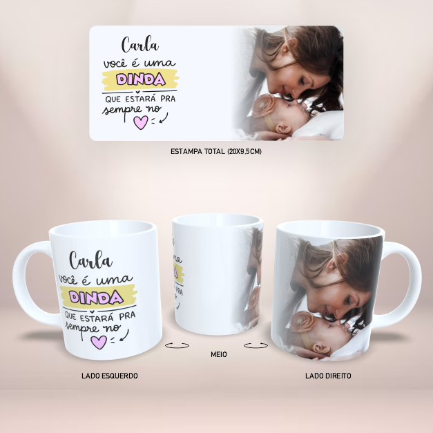 Arte para Caneca Dinda Personalizada – Presente Criativo em PNG e CDR