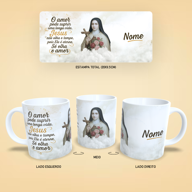 Arte para Caneca Santa Teresinha – Estampa Religiosa em PNG e CDR