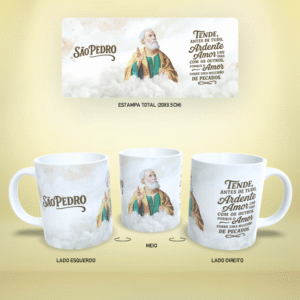 Arte para Caneca São Pedro – Estampa Religiosa em PNG e CDR