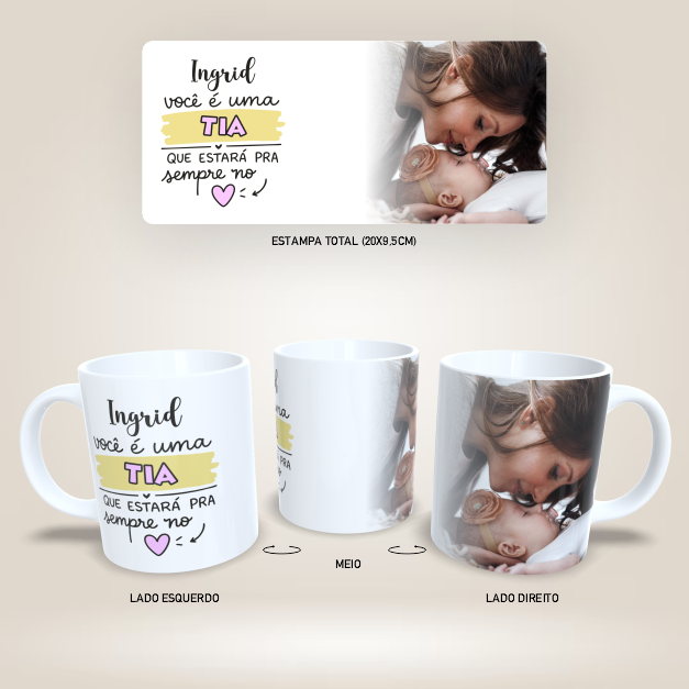 Arte para Caneca Tia Personalizada – Presente Criativo em PNG e CDR