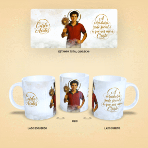 Arte para Caneca Carlo Acutis CDR PDF e PNG