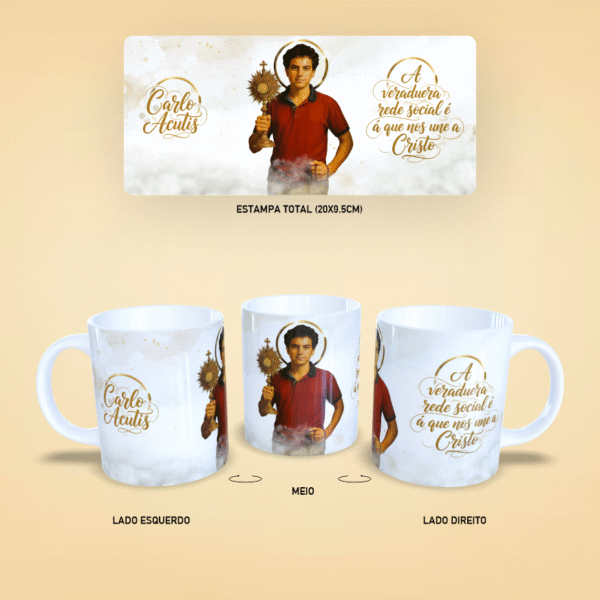 Arte para Caneca Carlo Acutis CDR PDF e PNG